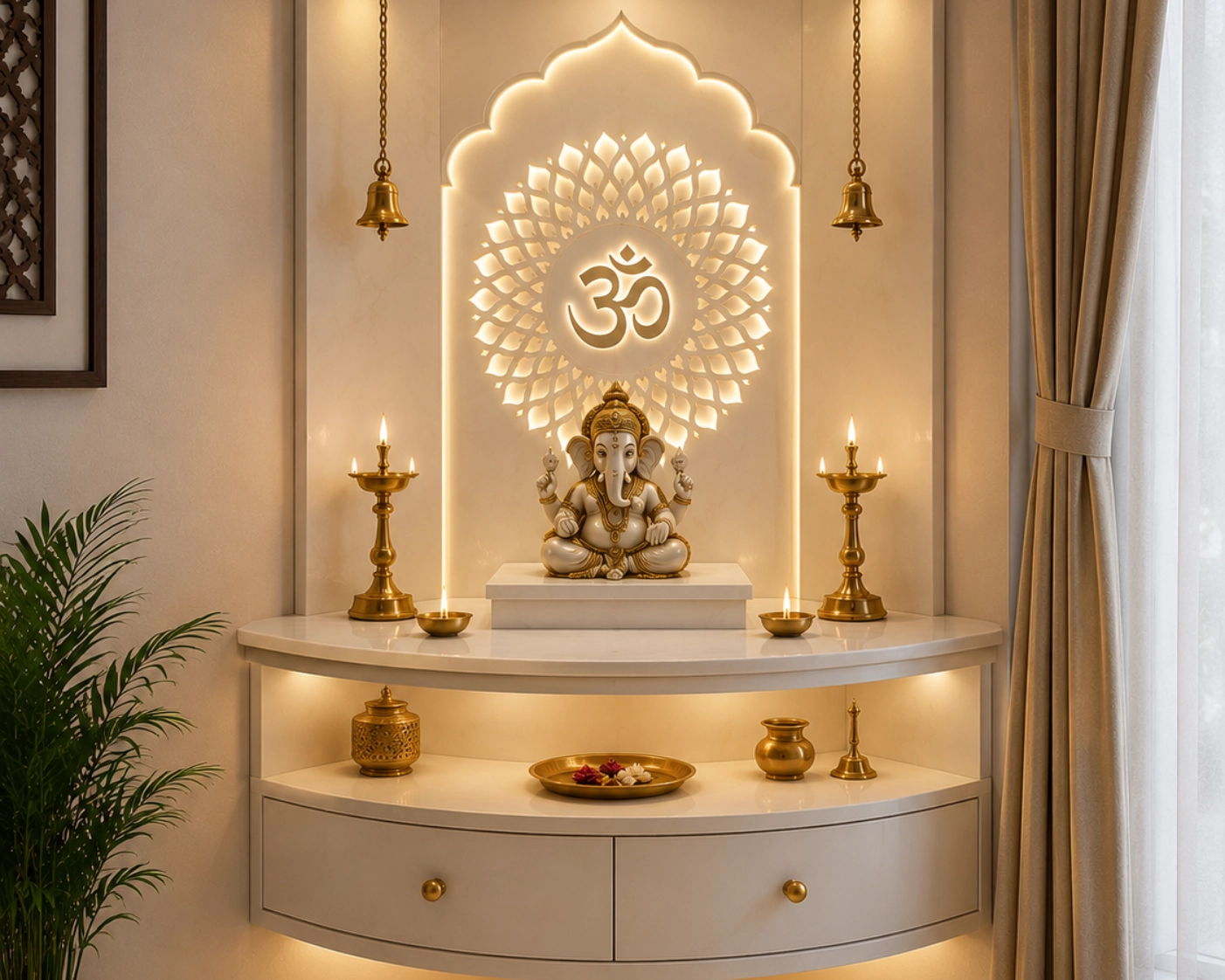 Corner Corian Mandir